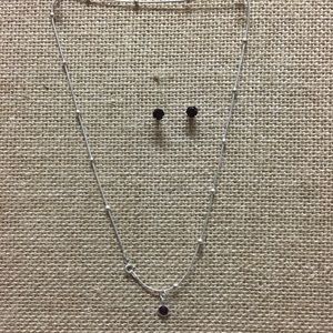 Garnet necklace and earrings